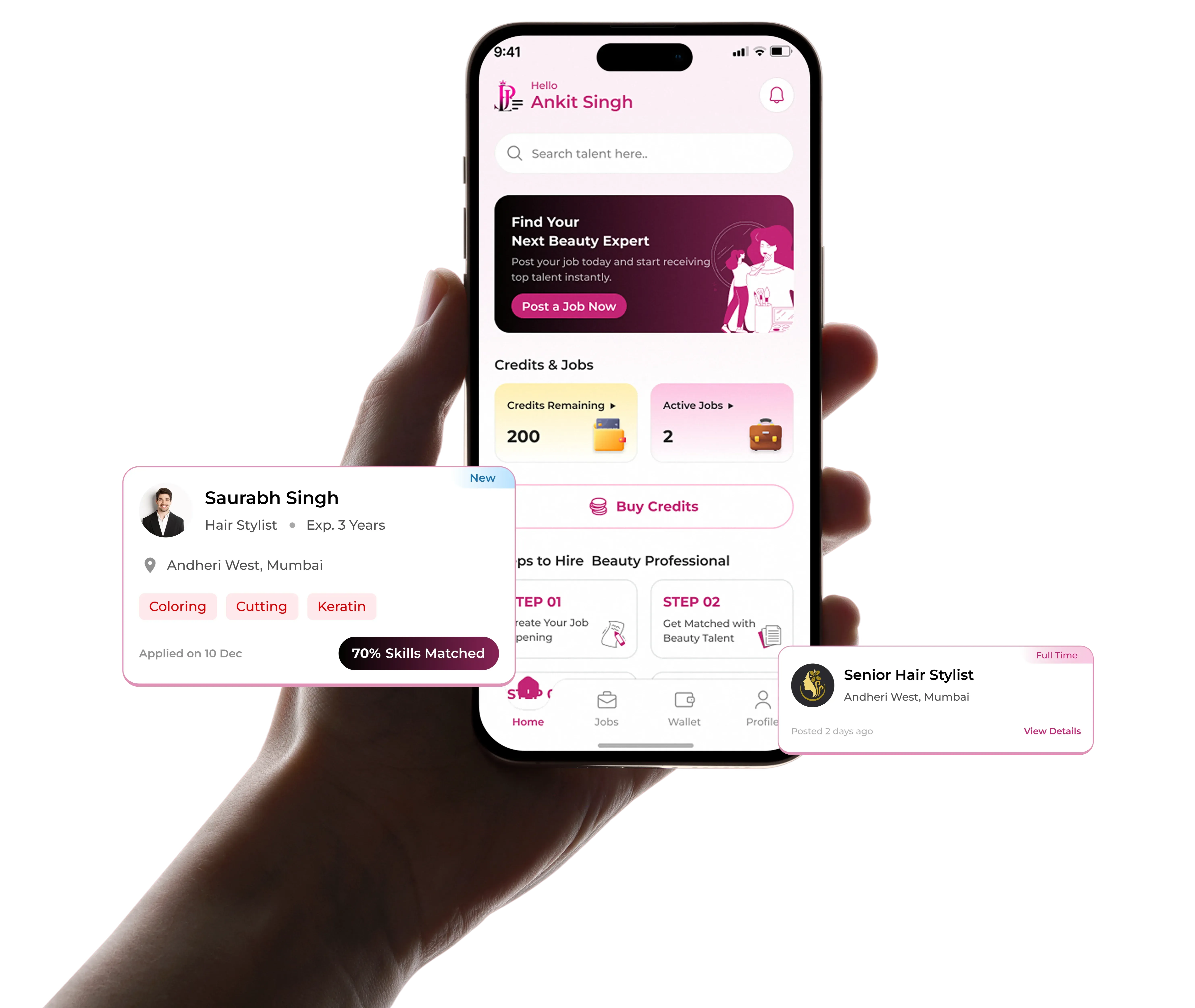 Tenzo App Mockup and Home Services