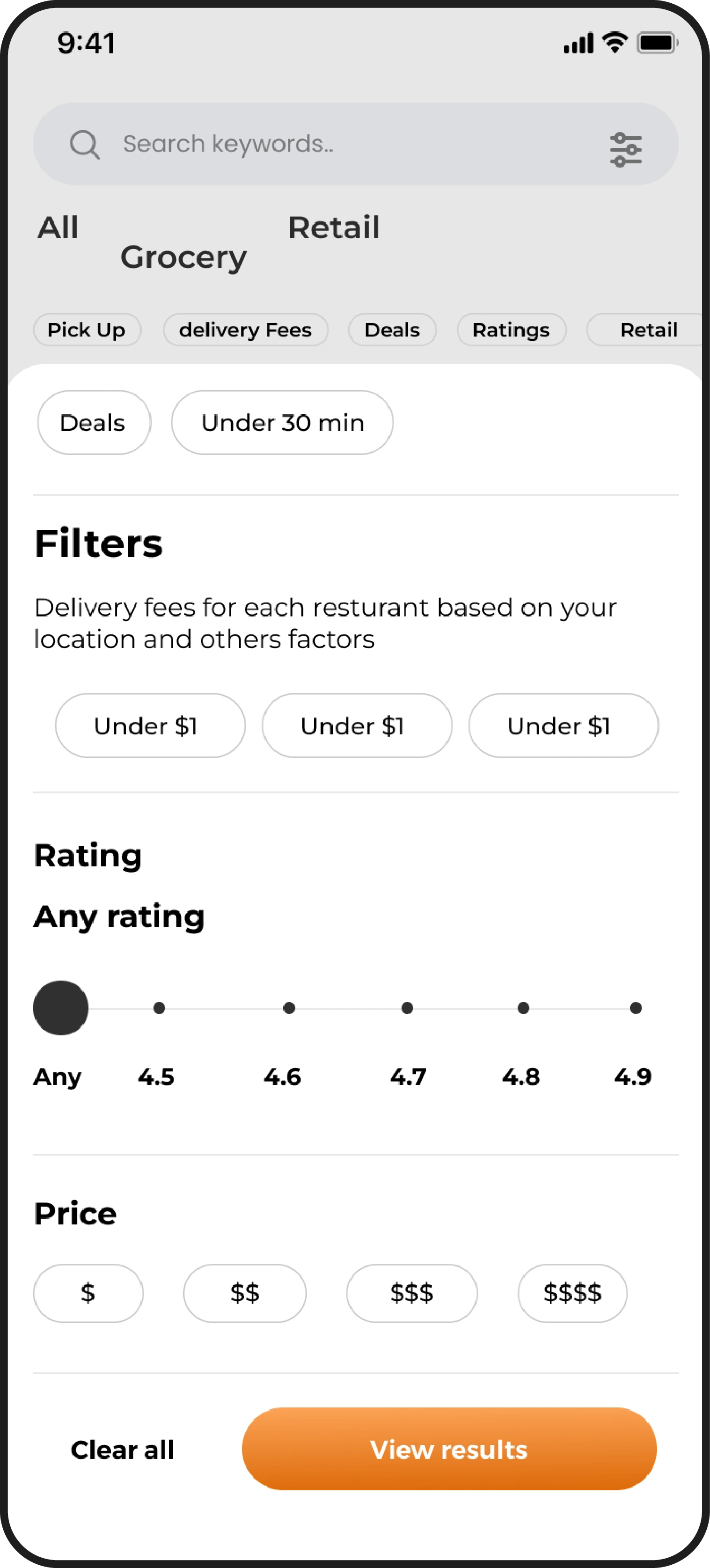 Search for Restaurants and Dishes