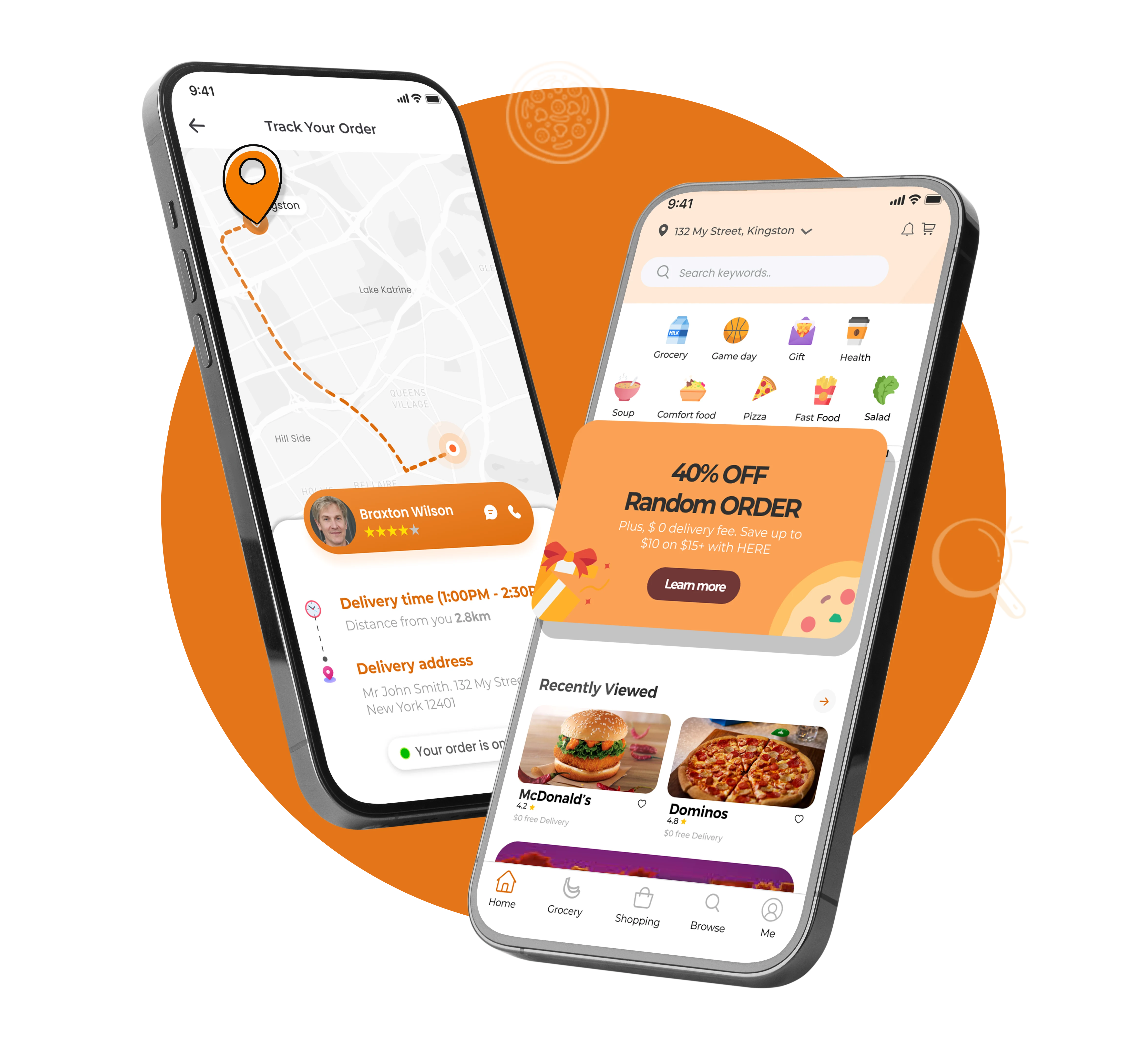 Food delivery mockup